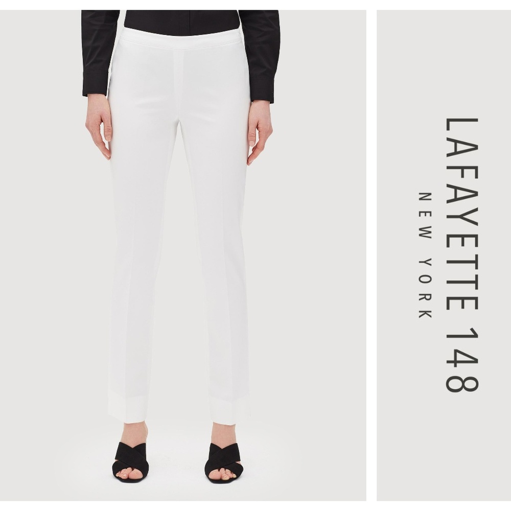 NWOT Lafayette 148 BLEECKER Pant - 12 (White)